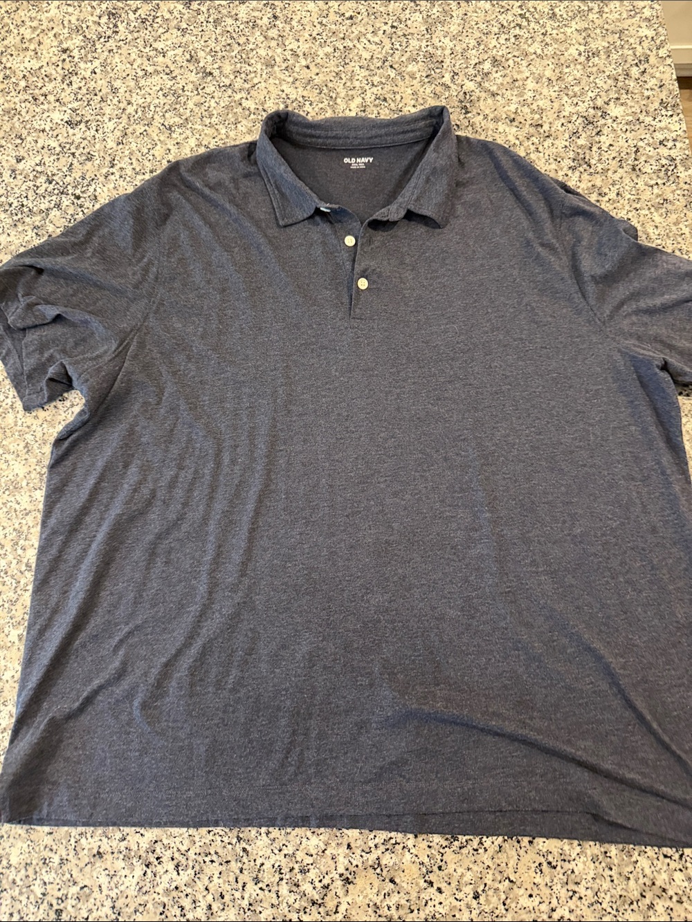 Old Navy Men's Heather Navy Polo